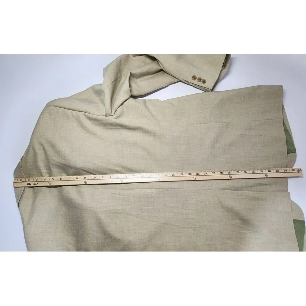 Alan Flusser Mens‎ Size 48L Beige/Tan Polyester/Viscose Blazer